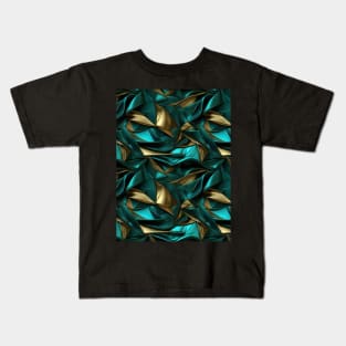 Funky Facade: Trompe-l’oeil Green Turquoise and Gold Kids T-Shirt